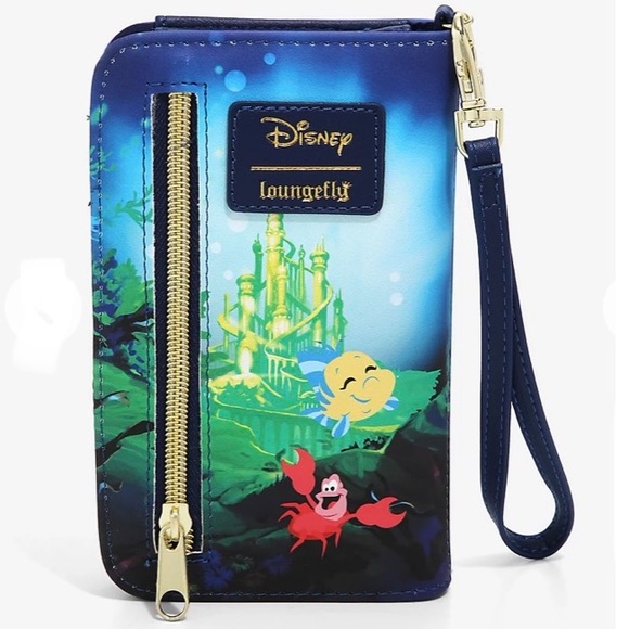 LOUNGEFLY DISNEY THE LITTLE MERMAID Ariel Silhouette MINI BACKPACK & TECH WALLET - Picture 8 of 10